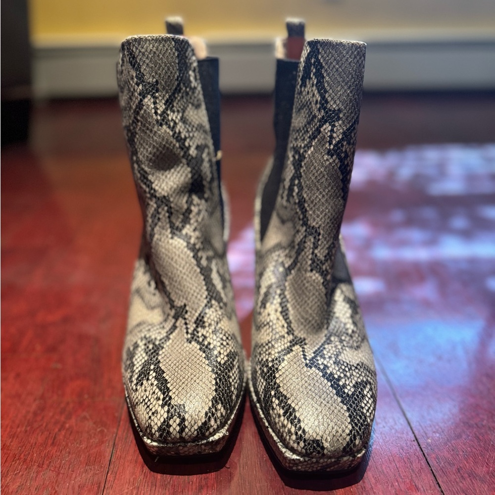 Snake skin booties
